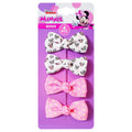 Baby Girl Hair Clip Minnie Mouse Pink White - 4 Piece Set