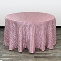120 in Round Crinkle Taffeta Tablecloth - Dusty Rose