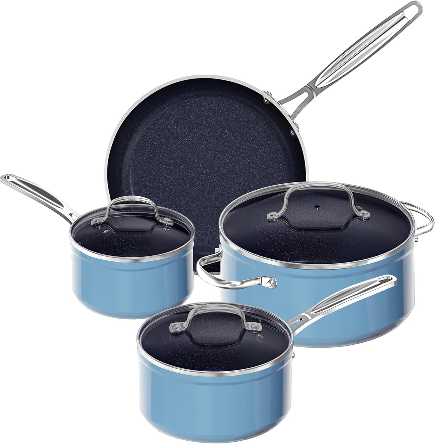 Nuwave 7pc Cookware Set with Healthy Duralon Blue Ceramic Coating