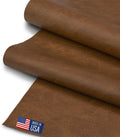 Faux Leather Fabric Thick Durable Vinyl - 5 Yard Roll (Amber)
