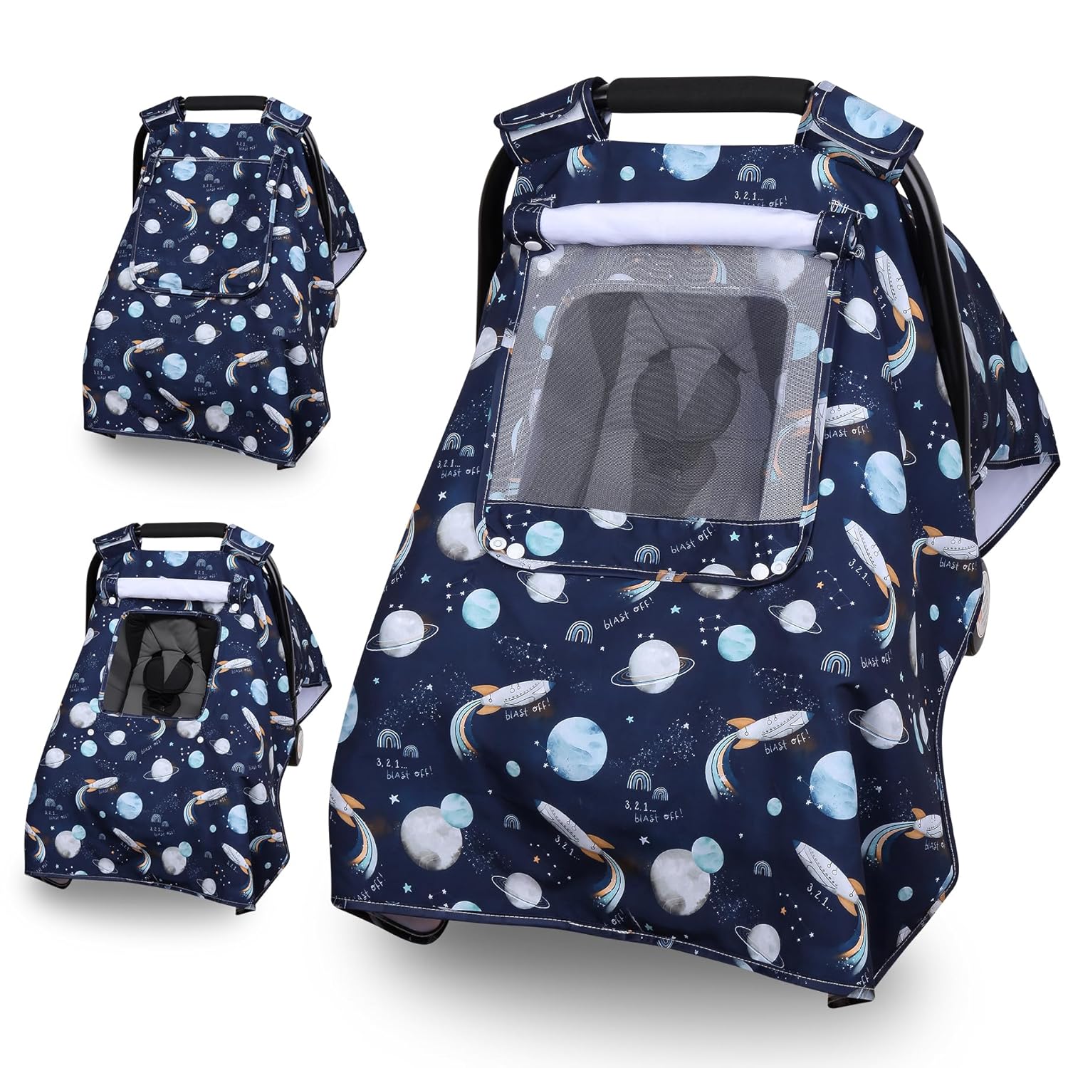 Breathable Baby Car Seat Canopy - Kick-Proof & Windproof