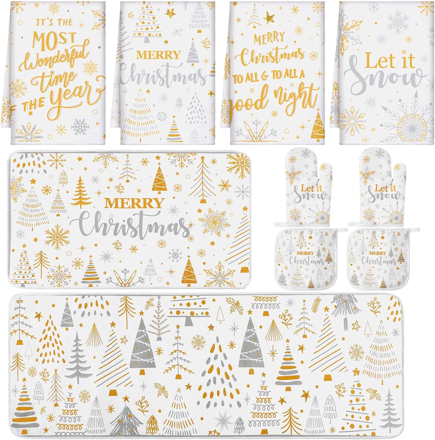 10 Pcs Christmas Kitchen Decor Set for Baking and Cooking