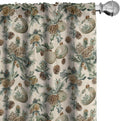 Christmas Window Curtains Pack of 4 Panels - Vintage Merry Xmas Design
