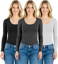 Women's Basic Athletic Fit Long Sleeve Tee - Stretchy Cotton Blend