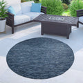 5ft 3in Round Solid Outdoor Rug in Mottled Blue - Weatherproof Patio
