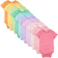 Honestbaby 10-Pack Short Sleeve Organic Cotton Bodysuits - Soft, GOTS