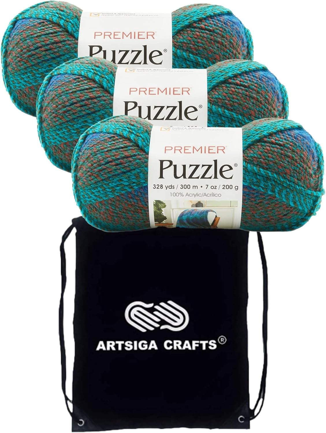 Premier Yarns Puzzle Lumberjack Chunky Bulky Yarn with Bag