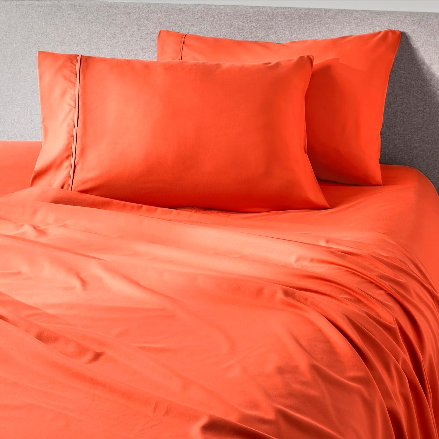 PeachSkinSheets Hot Coral Sheet Set for California King Size