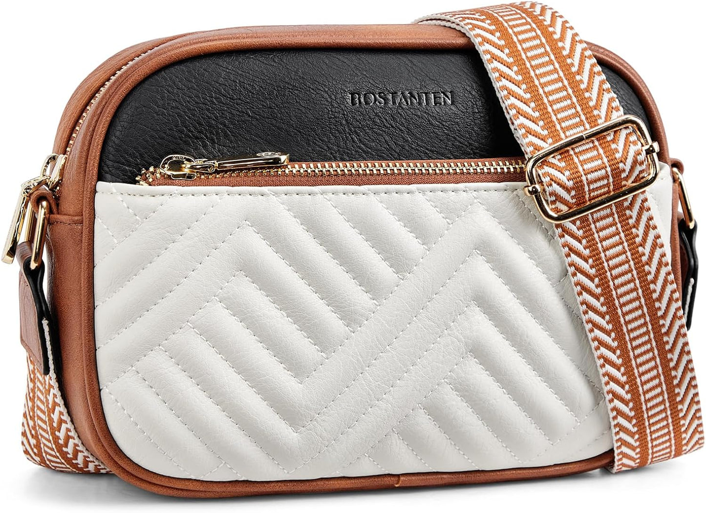 BOSTANTEN Quilted Crossbody Bags for Women with Wide Strap