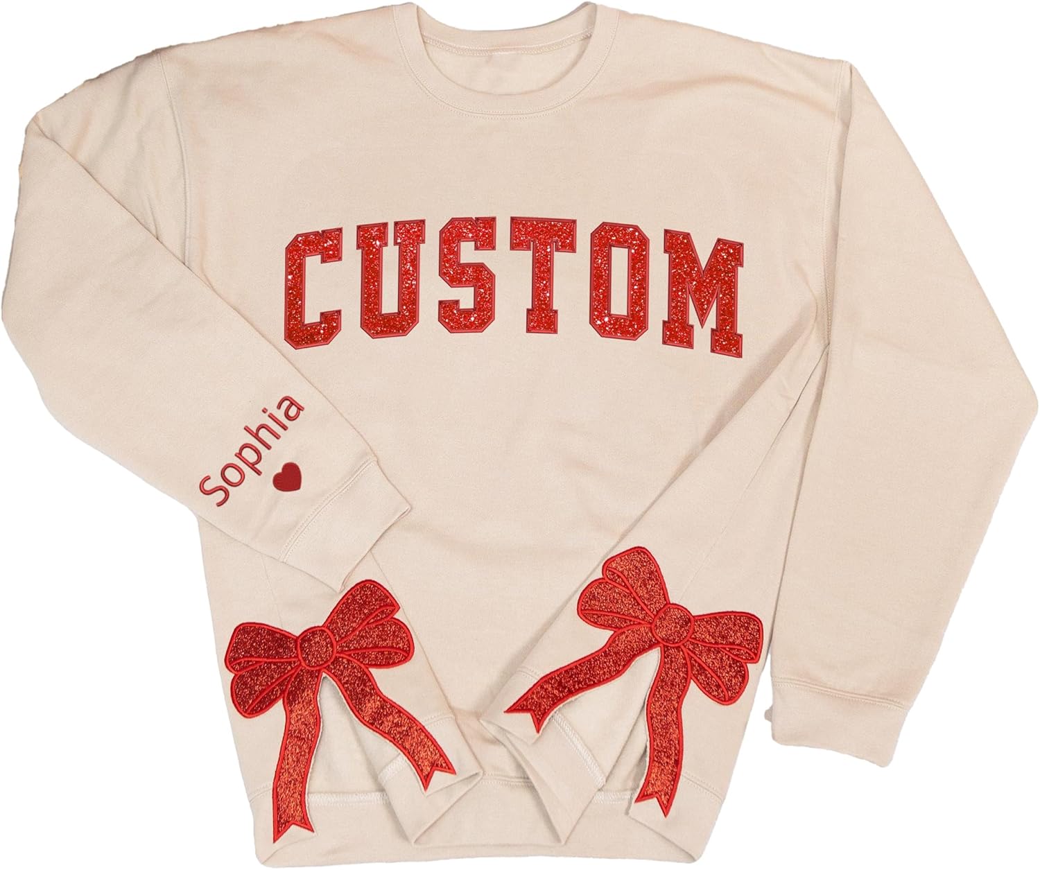 Glitter Bow Custom Sweatshirt - Personalized for Her