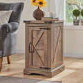 Rustic Farmhouse Nightstand with Charging Station