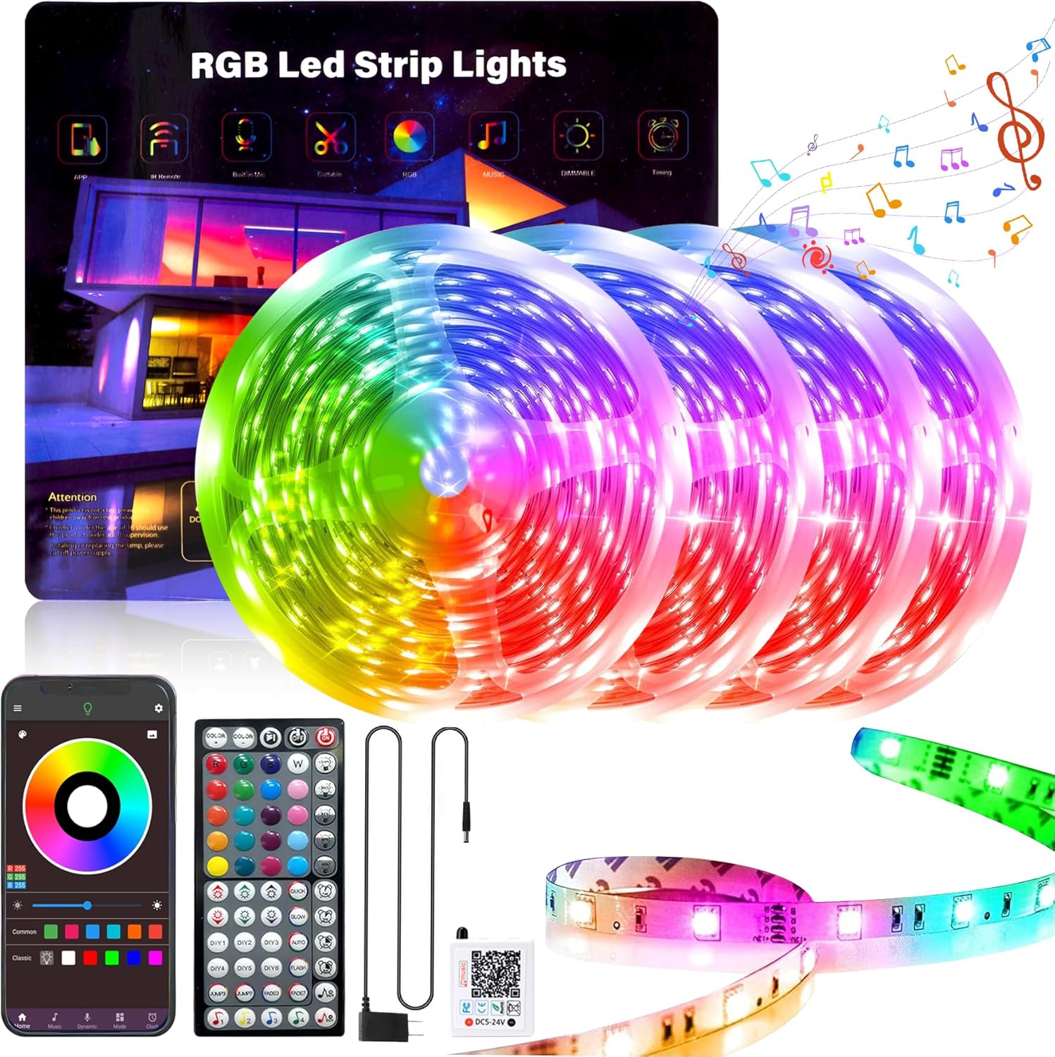 400FT LED Lights for Bedroom with Music Sync and App Control