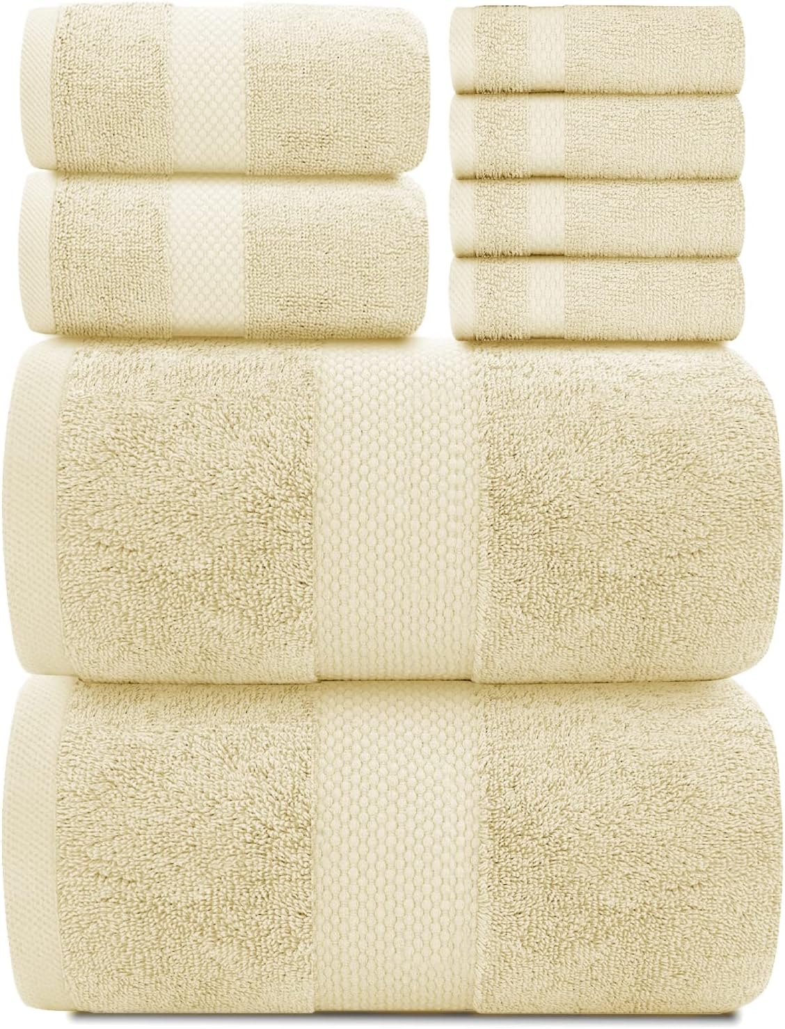 White Classic Luxury Bath Towel Set - 100% Turkish Cotton