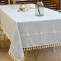 Deep Dream Tablecloths Embroidered Waterproof Cotton Linen Table Cover