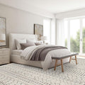 Deerly Boho Area Rug 9x12 - Washable Non-Slip Low Pile