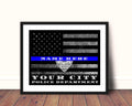 Thin Blue Line Police Gift - Personalized Framed Officer Keepsake