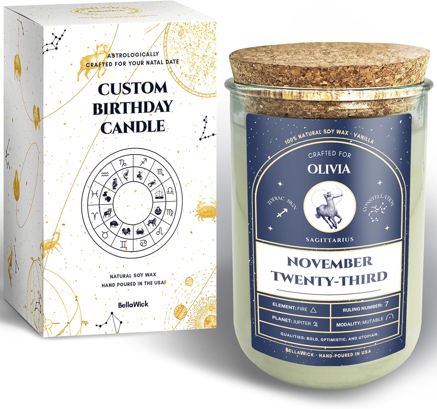 Personalized Birthday Candles - Custom Zodiac Scented Gifts