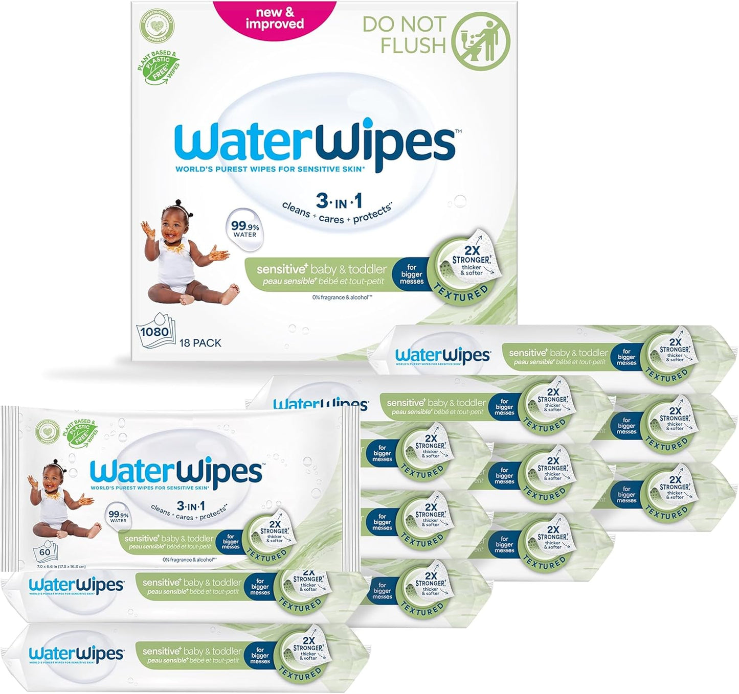 WaterWipes Sensitive+ Baby & Toddler Wipes for Gentle Care