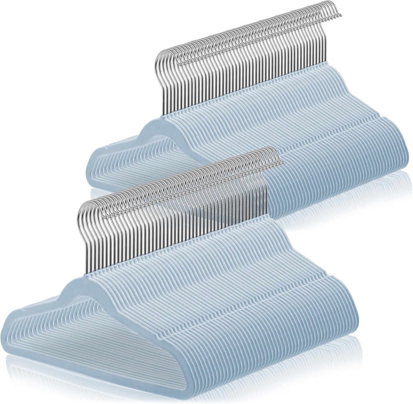 Casafield 100 Velvet Kid's Hangers - Light Blue 14in Size