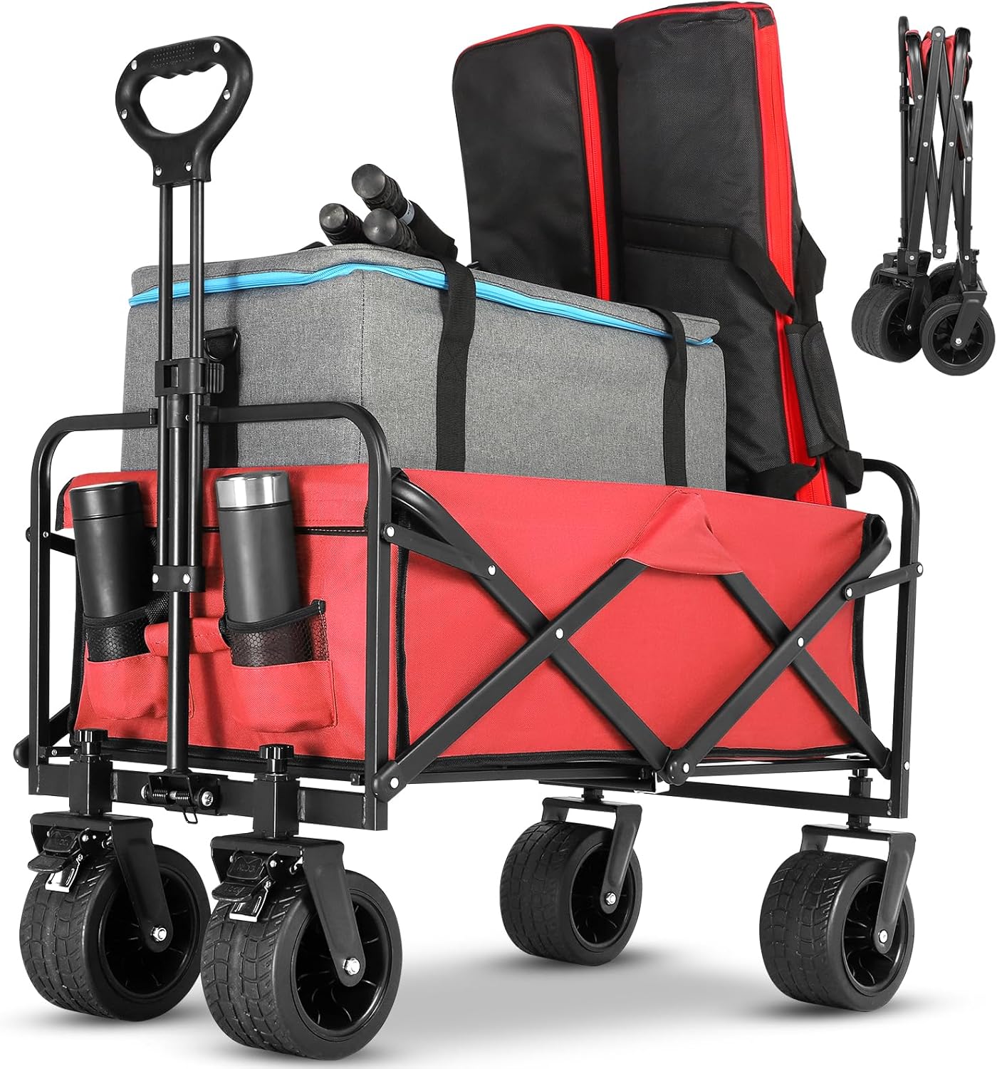 Rose Red All-Terrain Folding Beach Wagon