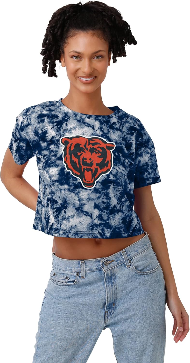 FOCO NFL Womens Team Logo Tie-dye Crop Top for Fashion Lovers