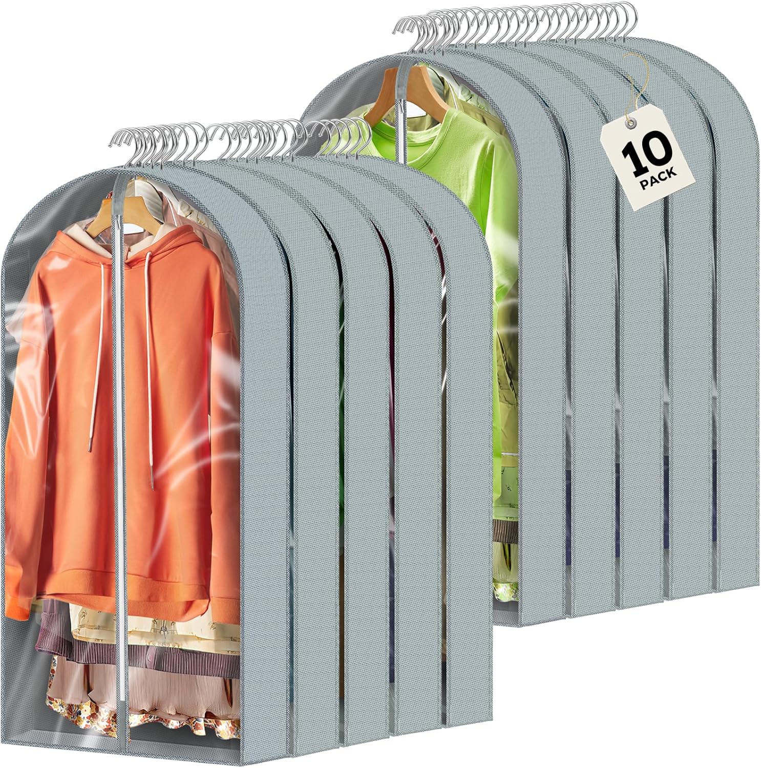 10 Pcs 40 Garment Bags for Hanging Clothes Storage Solution