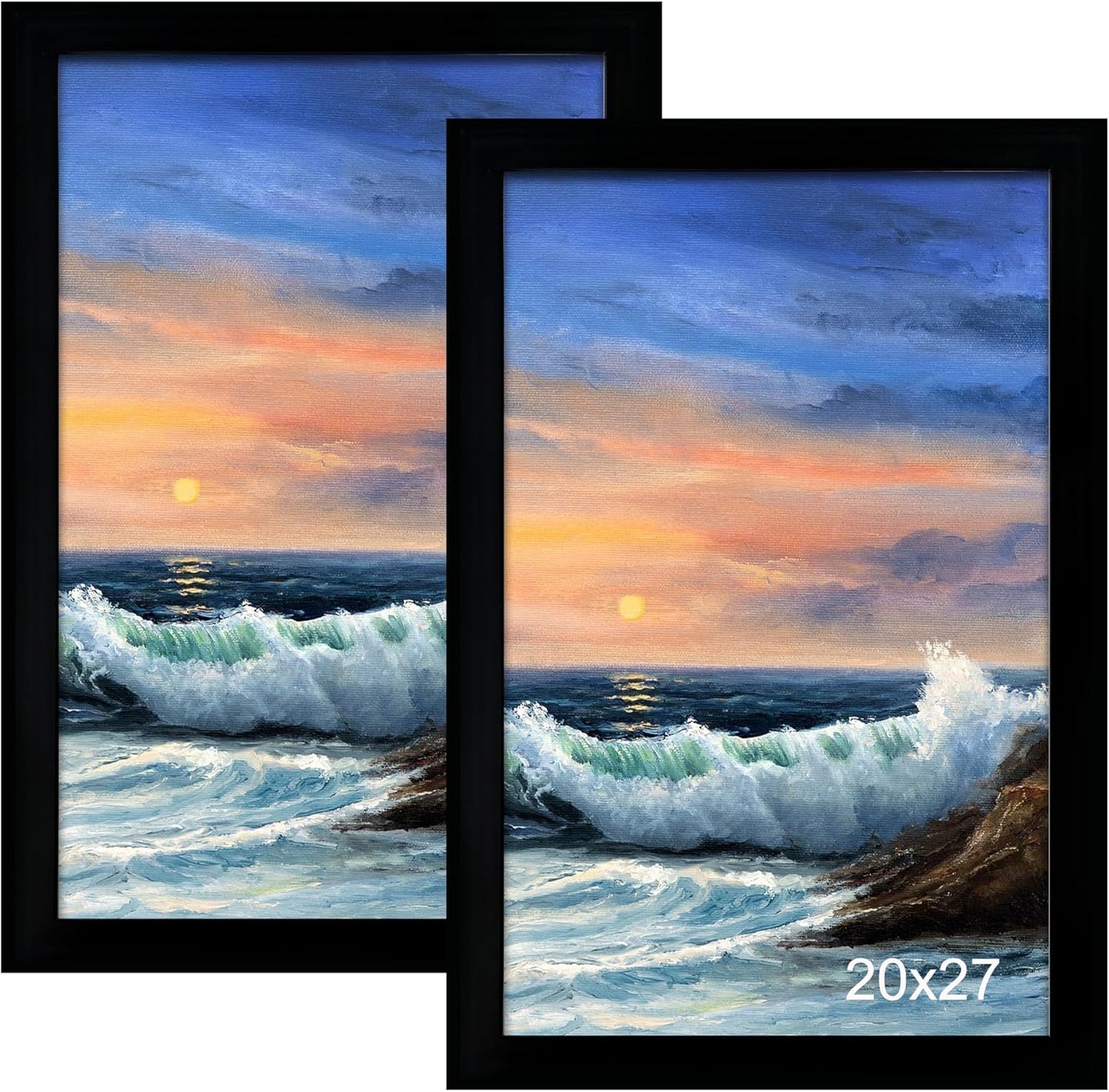 20x27 Picture Frame Set for Wall Hanging, Black, Pack of 2