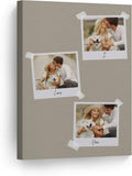 Personalized Photo Collage Canvas 28x19 in Grey - I love You Quote