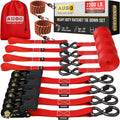 Ratchet Strap Tie Downs 4 Pack 15 ft - Heavy Duty 2200 lb Break