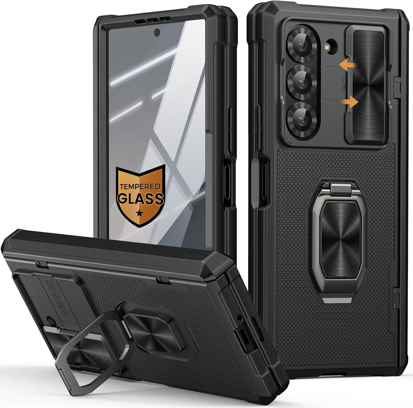 Vihibii Galaxy Z Fold 6 Case with Ring Stand for Ultimate Protection