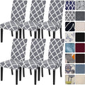 Dining Room Chair Covers Set of 6 - Stretch Spandex Parsons Slipcovers