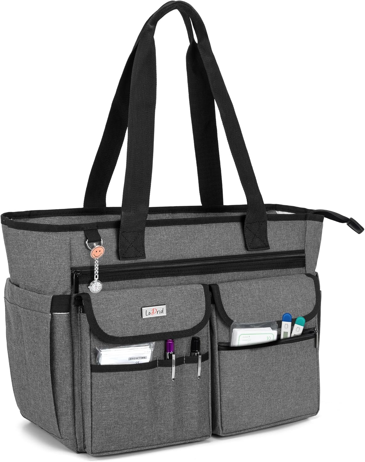 LoDrid Nurse Tote Bag with Padded Bottom for Medical Supplies