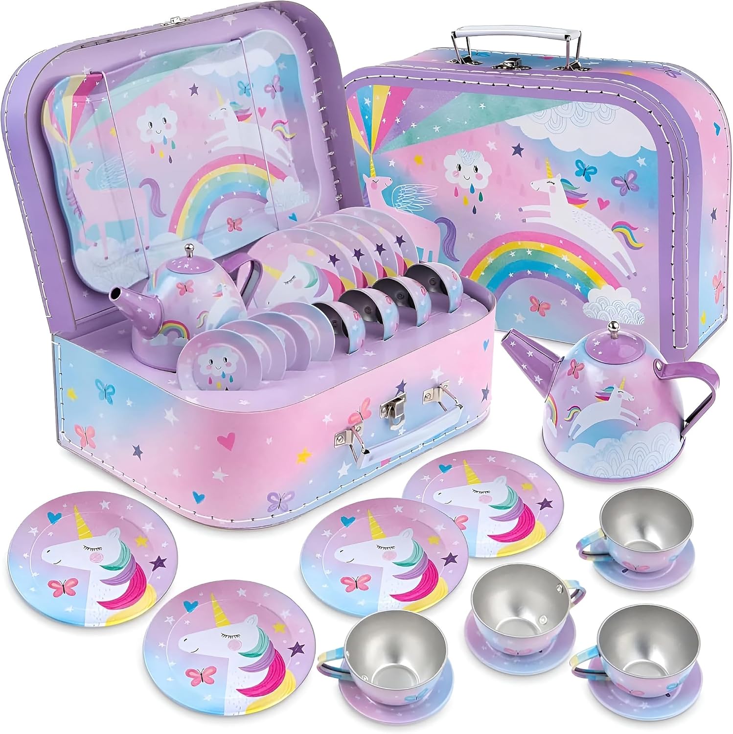 Unicorn Tea Party Set - 15-Piece Toddler Tea Set for Kids