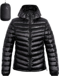 Pioneer Camp Women's Packable Puffer Jacket - Lightweight Warm Hooded