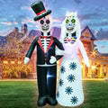 Day of The Dead 6 ft Skull Couple Inflatable LED Yard Decor - Spooky