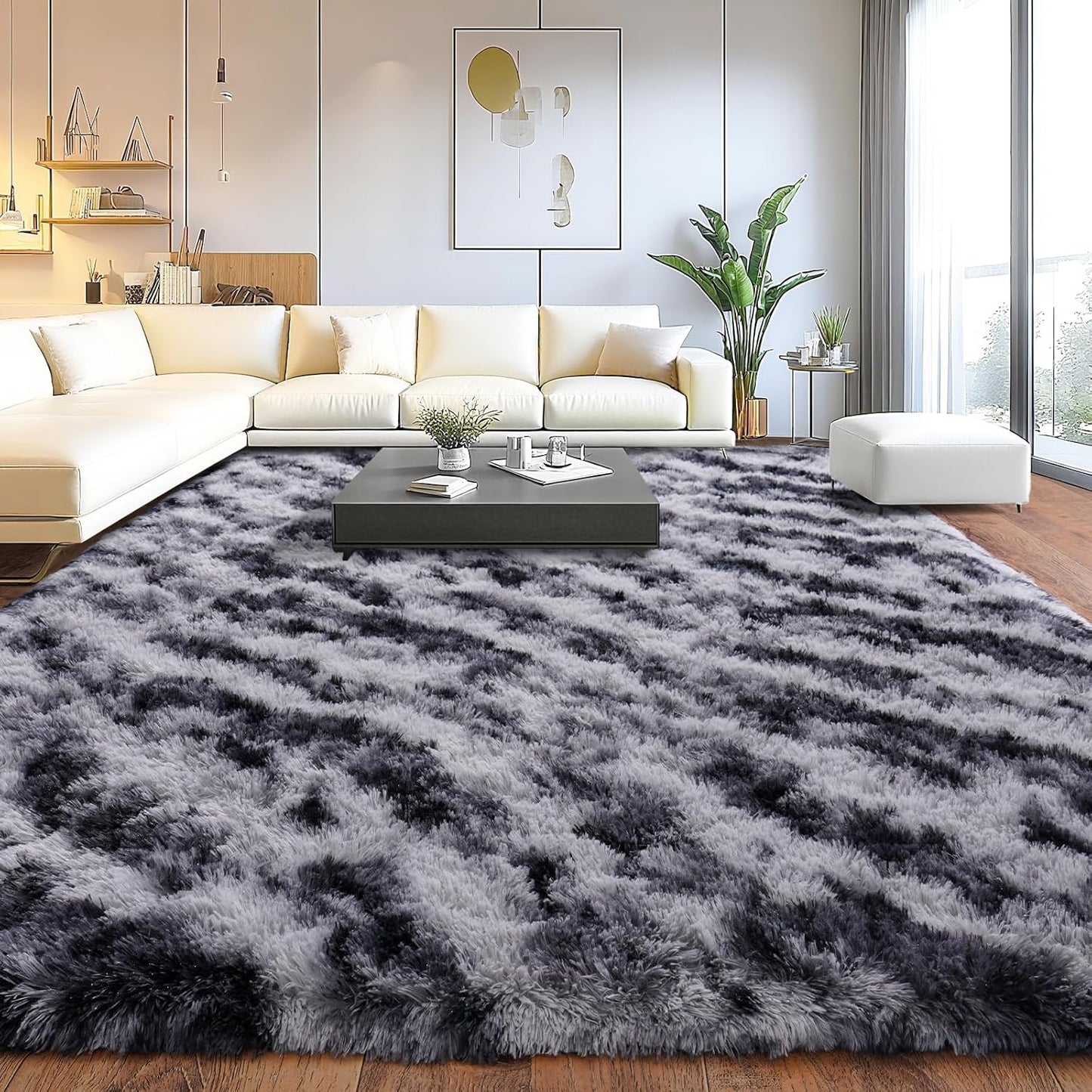 Large Shaggy Modern Shag Area Rug for Bedroom and Home Decor