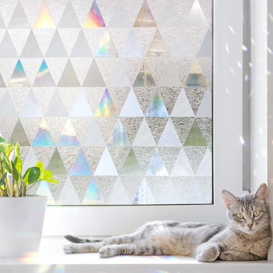LUTE Decorative Stained Glass Rainbow Window Privacy Film