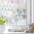 LUTE Window Privacy Film Decorative Stained Glass Rainbow Cling