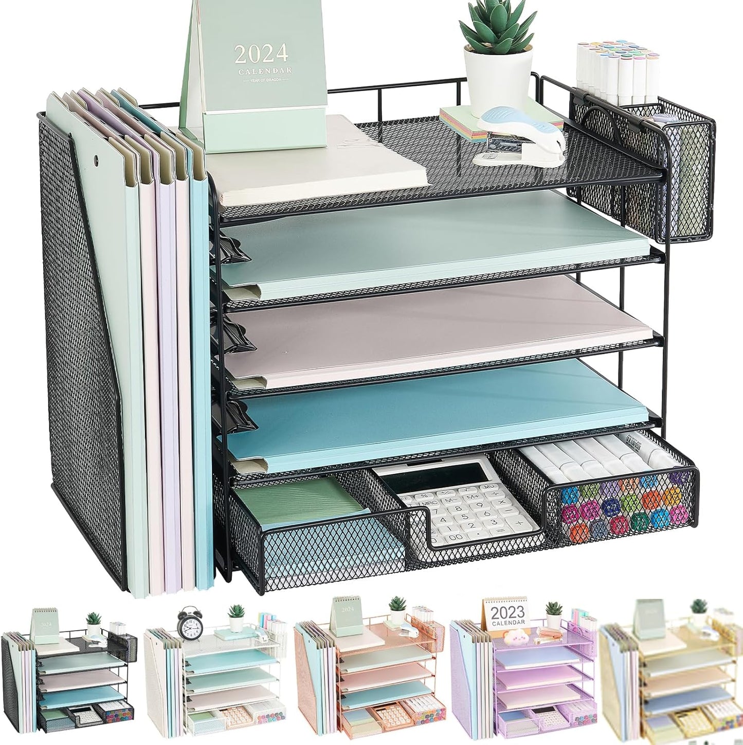 Youbetia 5-Tier Paper Tray Organizer - Office Desk Essentials