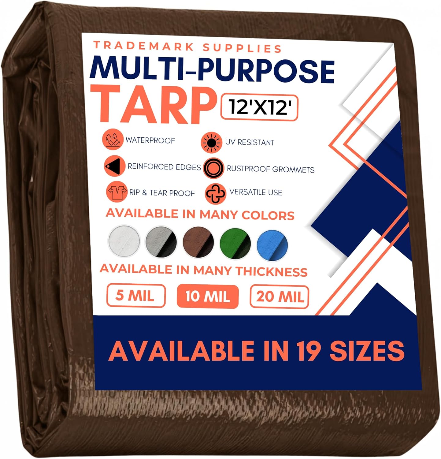 Heavy Duty 12ftX12ft Waterproof Tarp Cover for All Uses