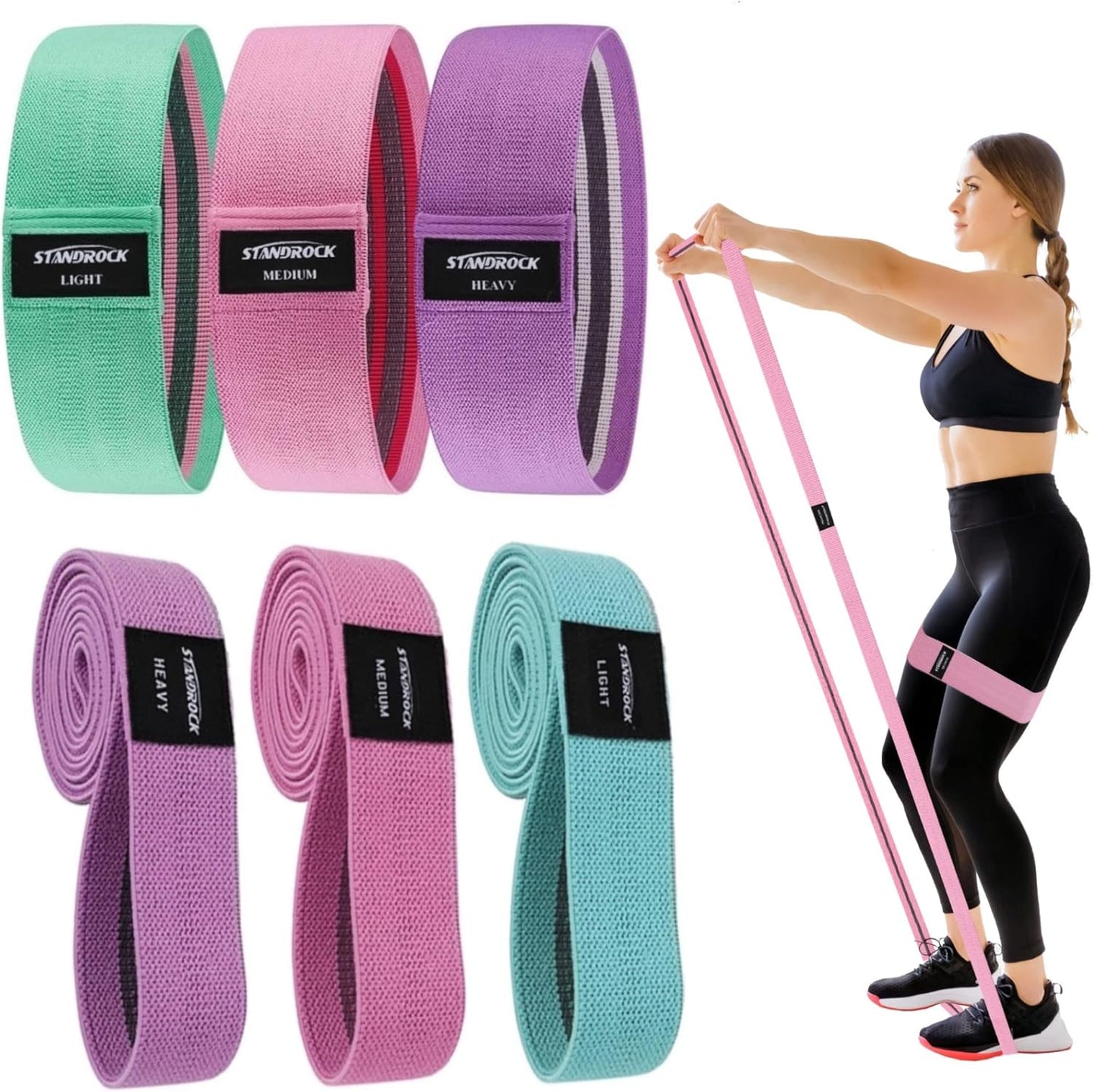 Fabric Resistance Bands for Working Out - Versatile 6pcs Set