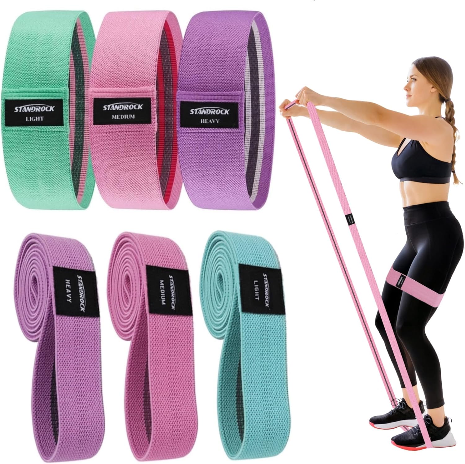 Fabric Resistance Bands for Working Out - Versatile 6pcs Set