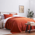 Full/Queen Burnt Orange Quilt Set - Cloud Stitch Coverlet