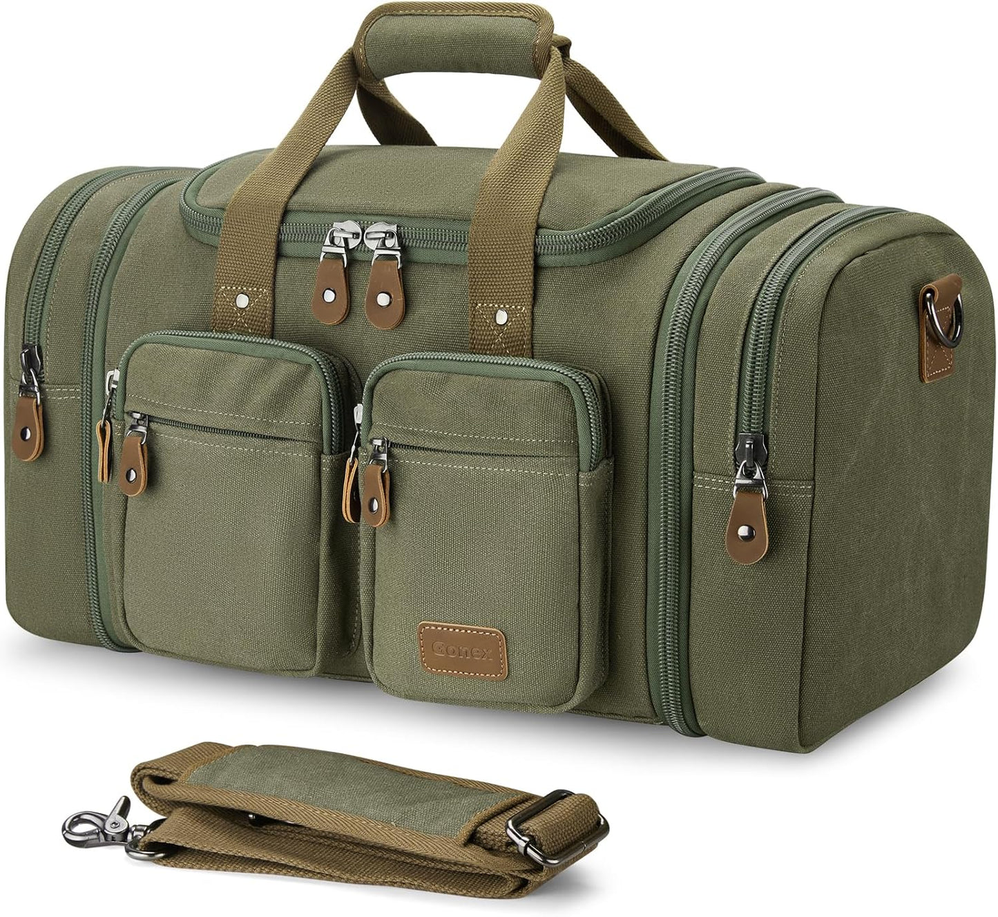Gonex Canvas Duffle Bag for Travel - Expandable 60L Gym Bag
