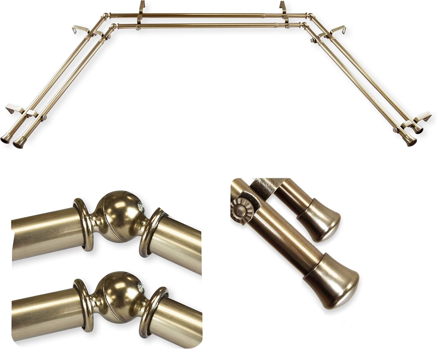 A&F Rod Decor Antique Brass Bay Window Rod