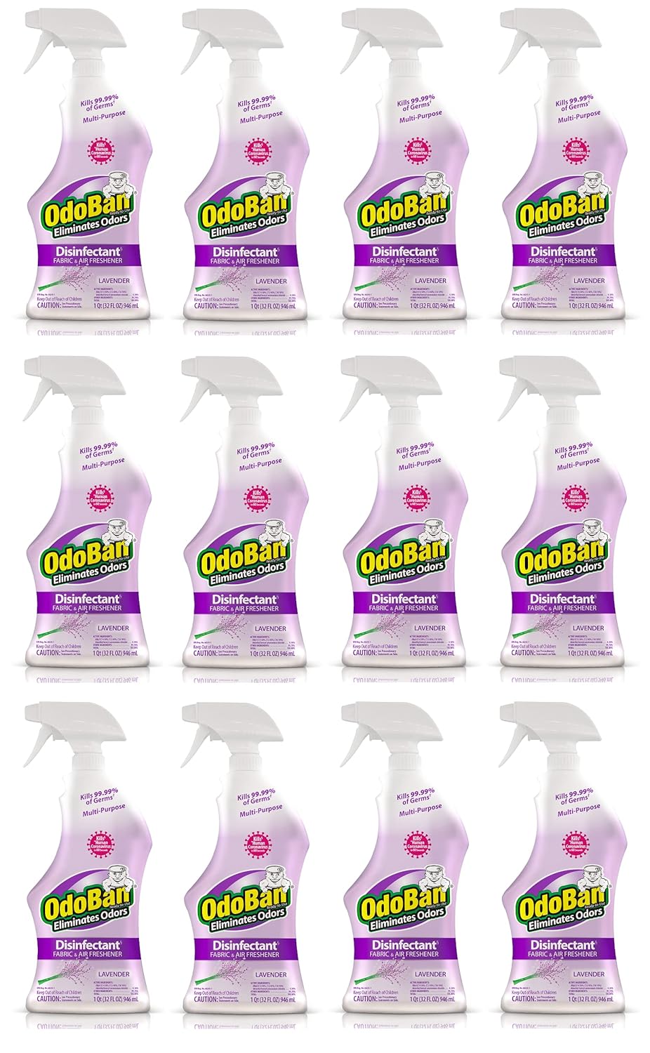 OdoBan Disinfectant and Odor Eliminator Spray, 12 Pack, 32 oz