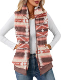 Womens Fuzzy Fleece Vest Sleeveless Zip Up Sherpa - Warm Layer