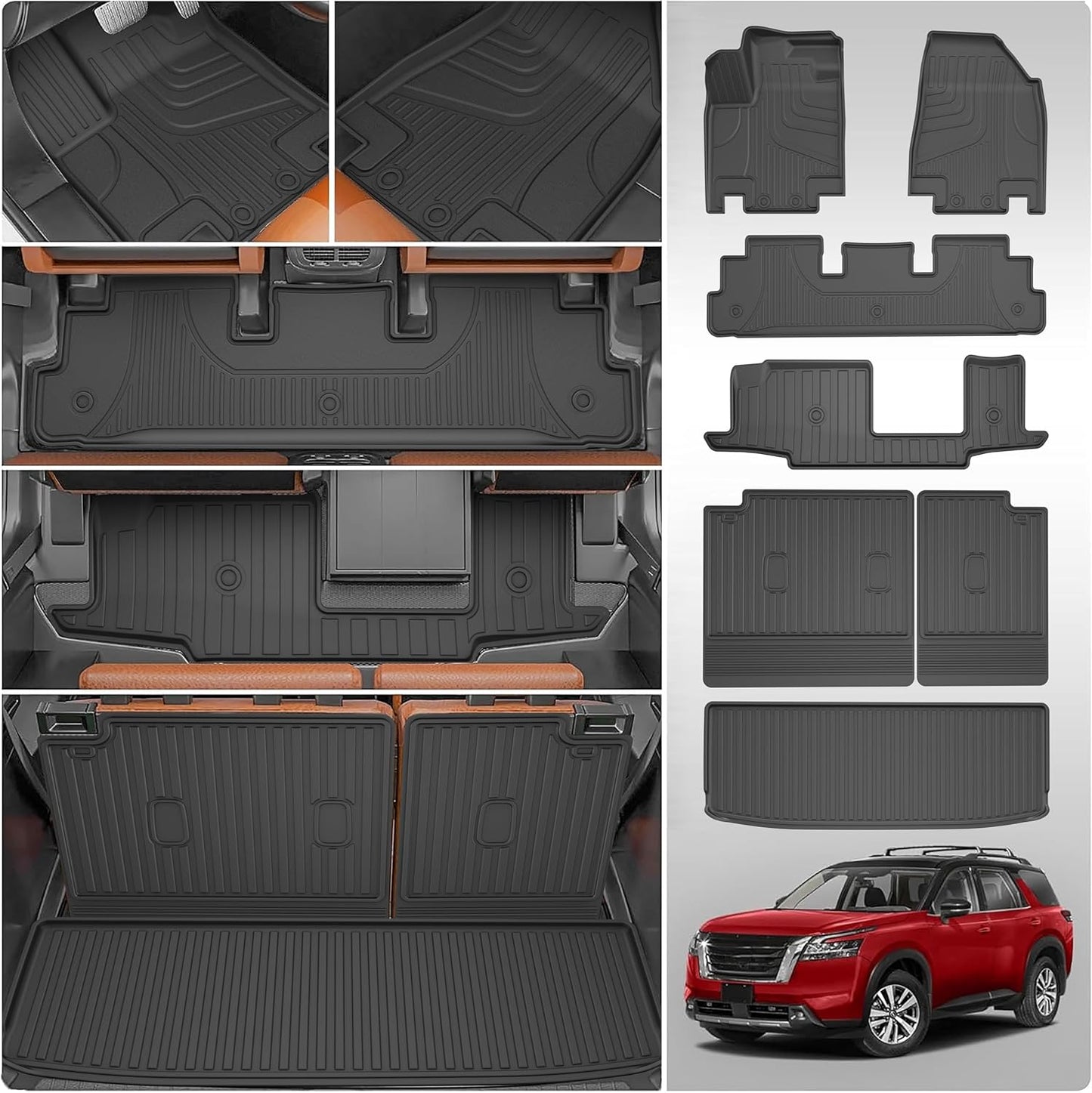 AOMSAZTO Floor Mats for 2022 2023 2024 2025 Nissan Pathfinder