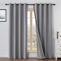 100% Blackout Curtains 84 in Length 2 Panels Set - Light Grey Luxury
