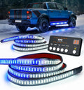 70 in Emergency Strobe Light Strip - Bright White and Blue Safety Bar